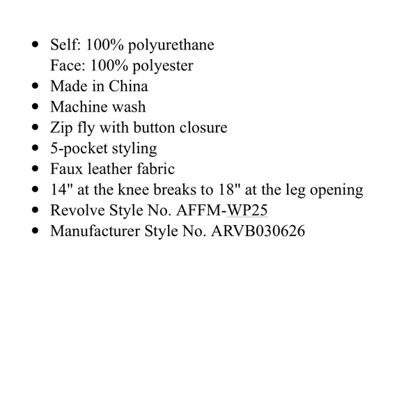 AFRM x Revolve Graysen Leather Pant - Picture 2 of 6